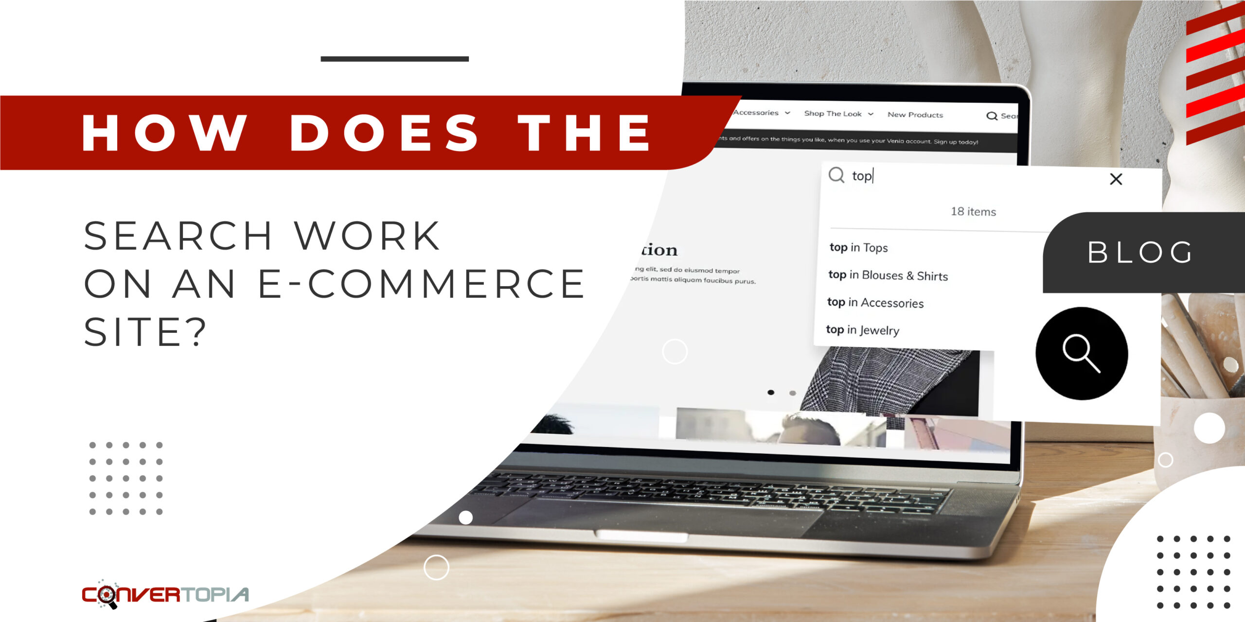 How does the search work on an e-commerce site?